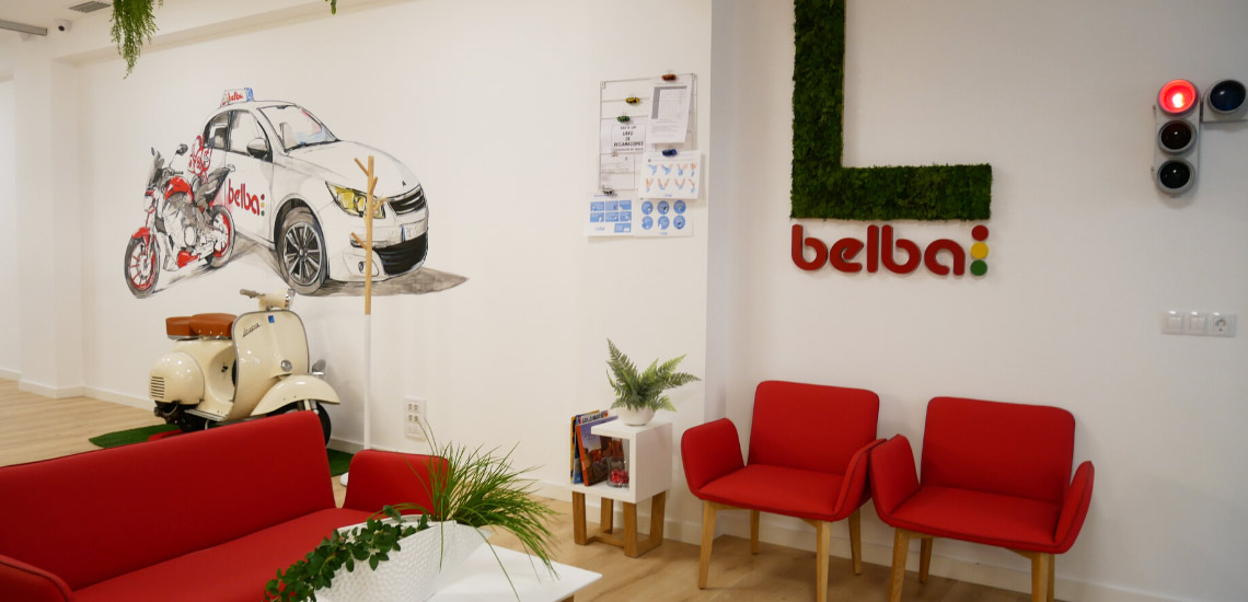 Aula de la autoescuela Belba en la zona centro de Castellón