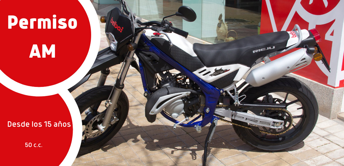 Ciclomotor de autoescuela Belba para obtener el permiso AM en Castellón